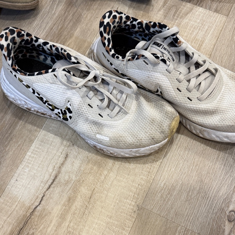 Nike Women's White and Leopard Sneakers